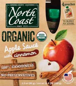 North Coast Apple Sauce Cinnamon 4Pk 6/4/3.2 Oz [UNFI #30938]