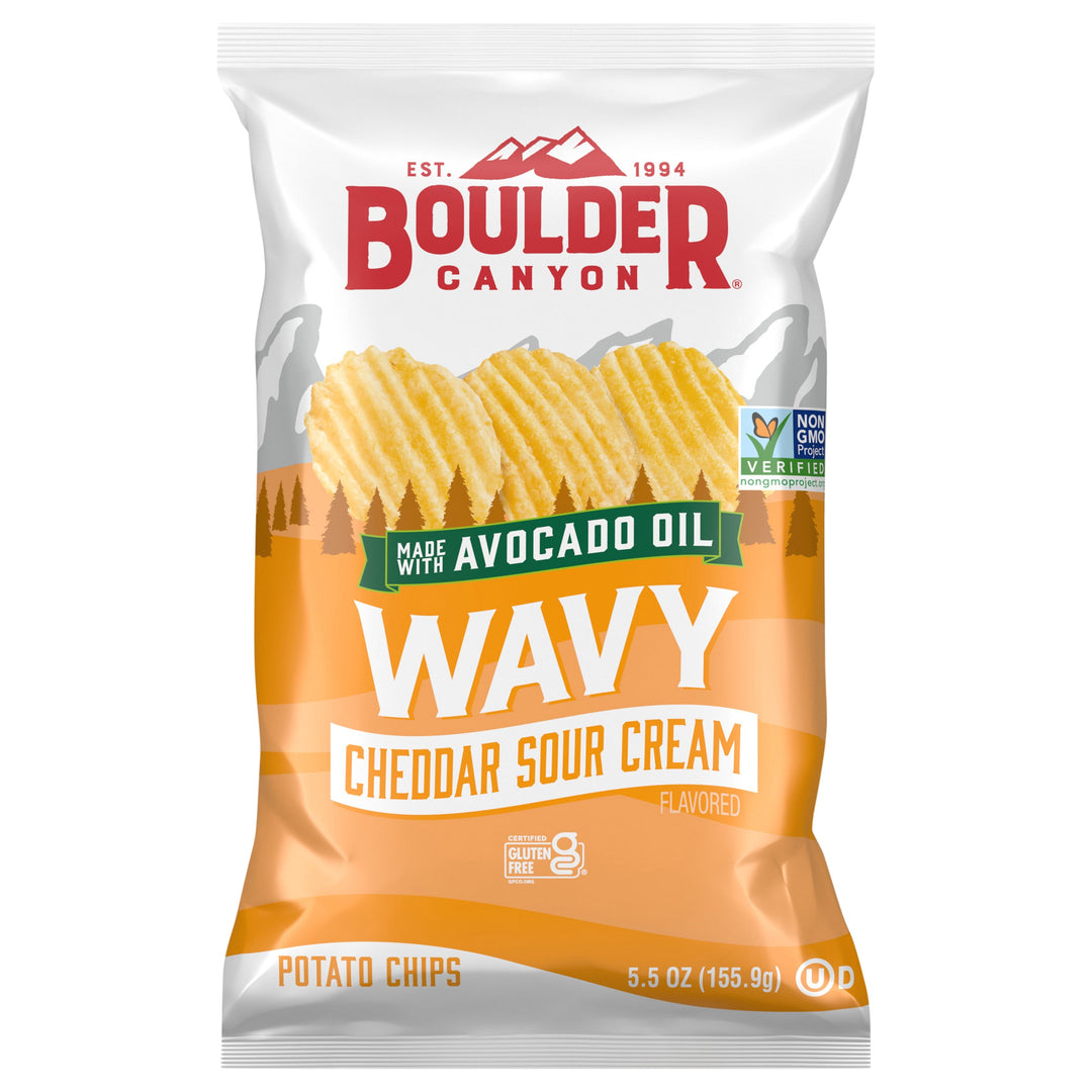 Boulder Canyon Wavy Sour Cream Cheddar Potato Chip 12/5.5 OZ [UNFI #20595]