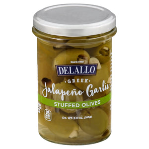 Delallo Jalapeno & Garlic Stffd Olives 6/5.8 OZ [UNFI #86530]