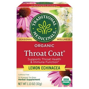 Traditional Medicinals Throat Coat Lemon Echinacea 6/16 Bag [UNFI #28961] T