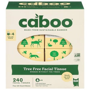 Caboo Facial Tissue 60 Sheets 6/4 Ct [UNFI #19097] T