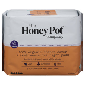 The Honey Pot Incontinence Nighttime Pad 16 Ct [UNFI #44127] T