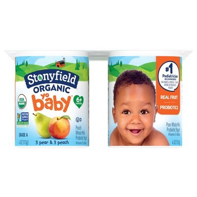 Stonyfield Organic Peach & Pear 4/6/4 Oz [UNFI #68472]