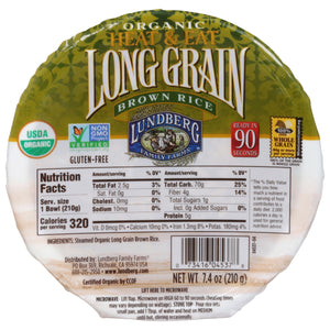 Lundberg Family Farms Brown Rice Long Grain Og2 12/7.4 OZ [UNFI #35346]