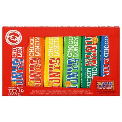 Tonys Chocolonely Chocolate Bars,Rainbow Pack 8/6 Ct [UNFI #41713]