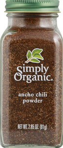 Simply Organic Ancho Chili Powder Og2 6/2.85 OZ [UNFI #32302]