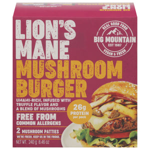 Big Mountain Foods Lions Mane Mushroom Burger 8/8.46 OZ [UNFI #85586]