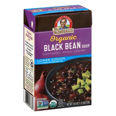 Dr. Mcdougalls Black Bean Lower Sodium 6/18 Oz [UNFI #49683]