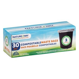 Naturezway Compostable Waste Bags 3 Gal 12/30 Ct [UNFI #60607] T