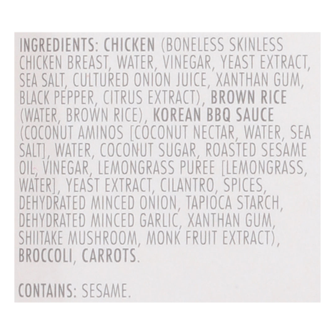 Kevins Natural Korean Bbq-Style Chicken 8/9.5 Oz [UNFI #30628]