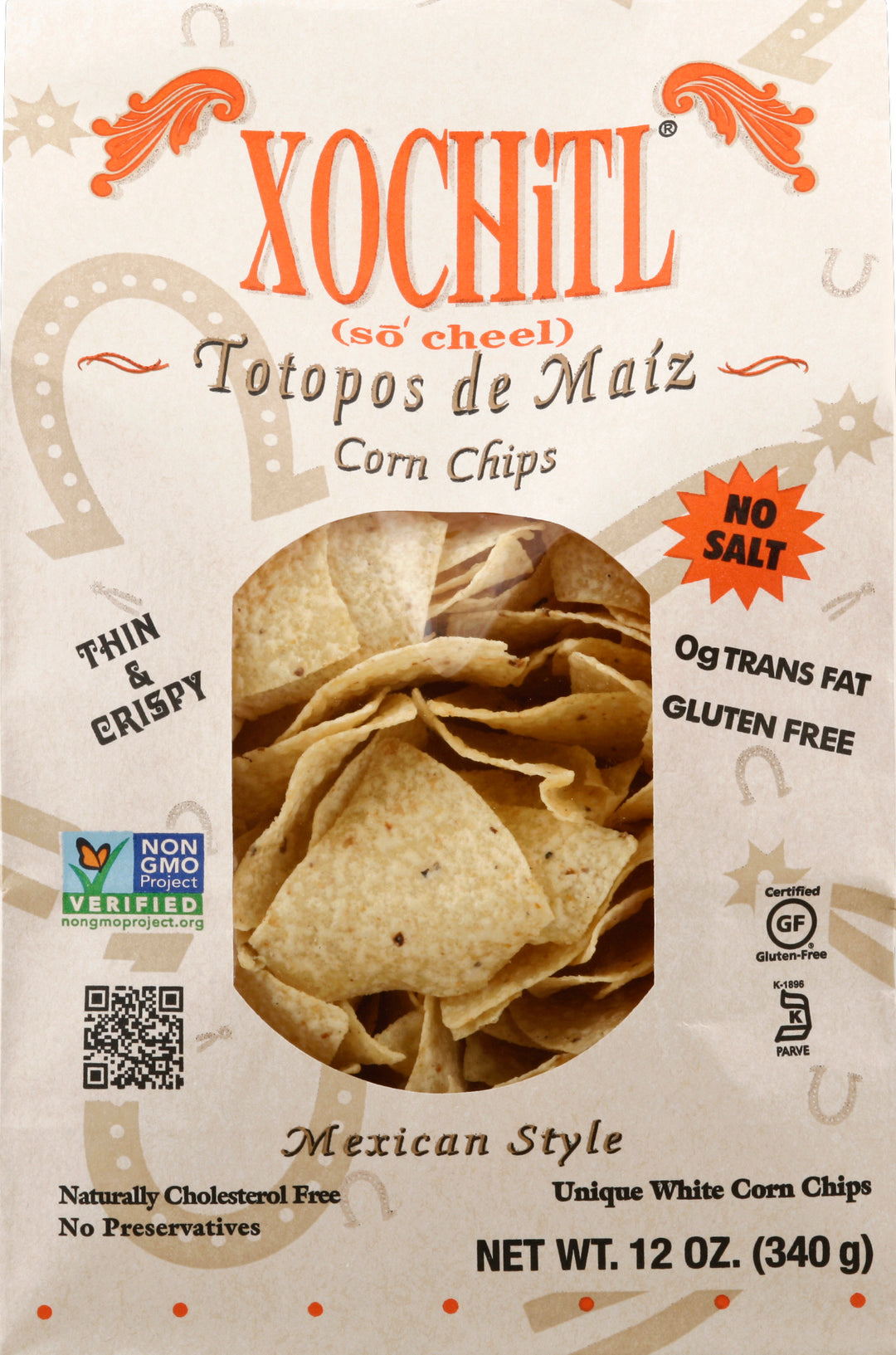 Xochitl Corn Chips No Salt 10/12 Oz [UNFI #64253]