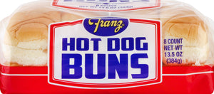 Franz Bakery 8 Ct Hot Dog Buns 12/13.5 Z [UNFI #33684]