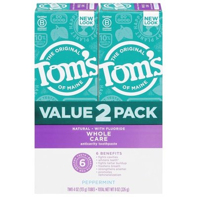 Toms Of Maine Peppermint Total Care 2Pk 1/2/4 Oz [UNFI #41735] T