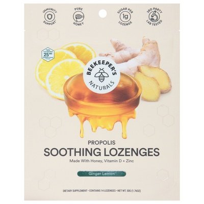 Beekeepers Naturals Ginger Lemon 1.76 Oz [UNFI #00525] T