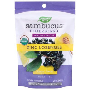 Natures Way Zinc Lozenges Edelbry,Hnylemon 24 Ct [UNFI #75600] T