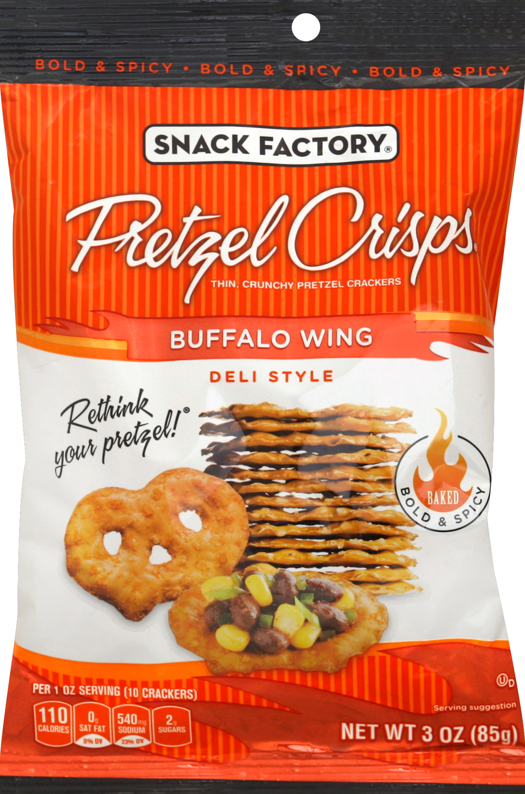 Pretzel Crisps Buffalo Wing Pretzel Crisps 8/3 Oz [UNFI #47959]