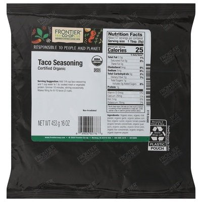 Frontier Nat Prod Co-op Taco Seasoning 1 Lb [UNFI #03647]