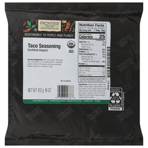 Frontier Nat Prod Co-op Taco Seasoning 1 Lb [UNFI #03647]