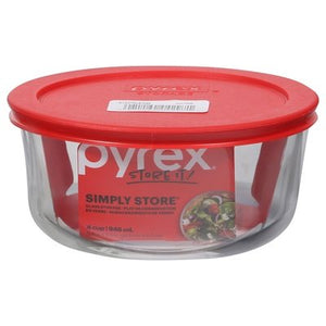 Pyrex 4 Cup Round Red Plastic 4/1 Ct [UNFI #06197] T
