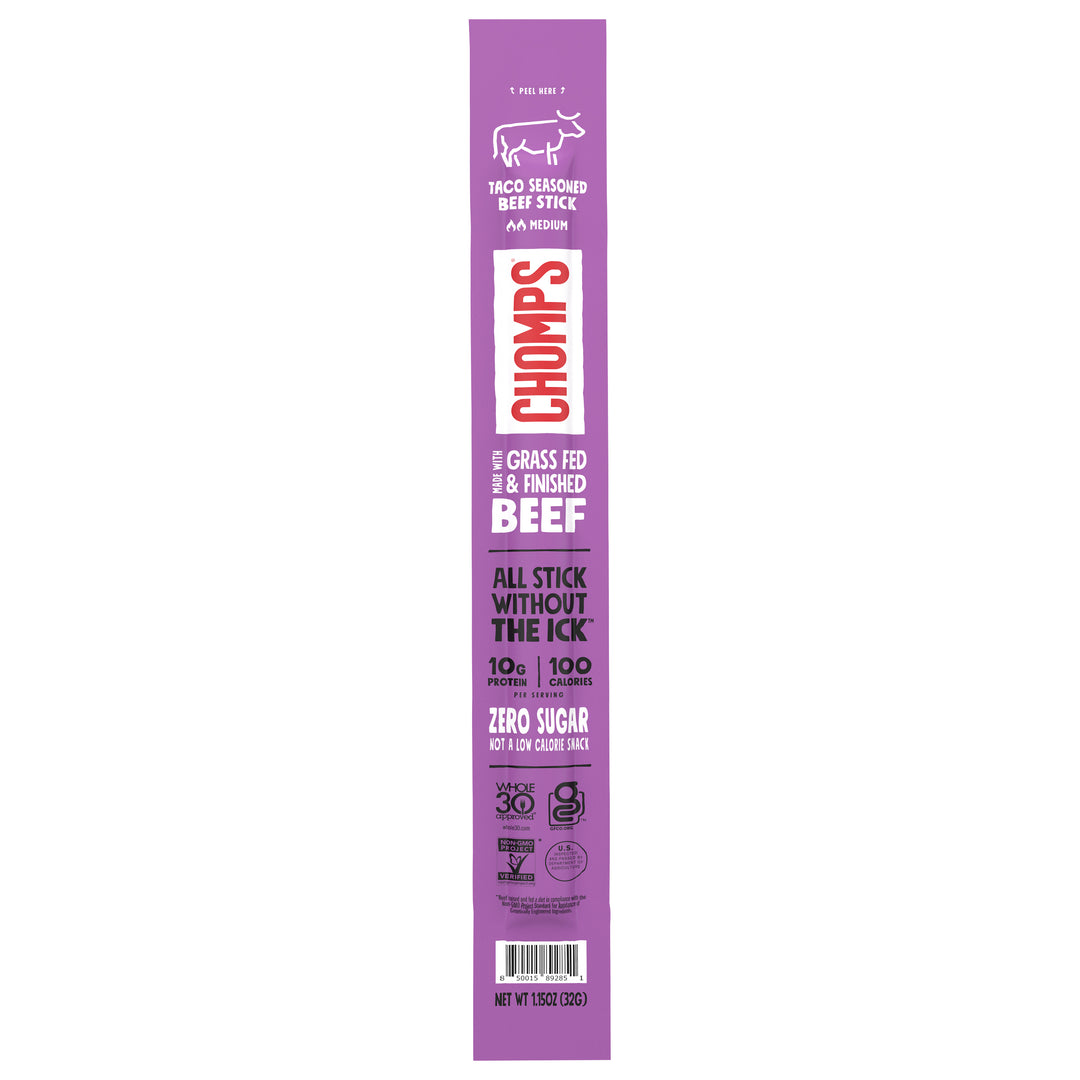 Chomps Taco Beef Sticks 24/1.15 Oz [UNFI #40018]