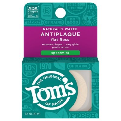 Toms Of Maine Anti Plaque Flat Spearmint 6/32 Yd [UNFI #57325] T