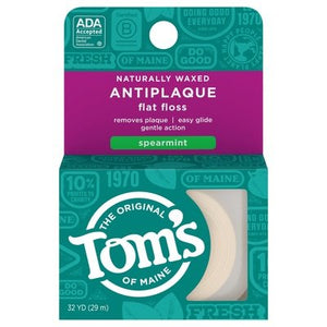 Toms Of Maine Anti Plaque Flat Spearmint 6/32 Yd [UNFI #57325] T