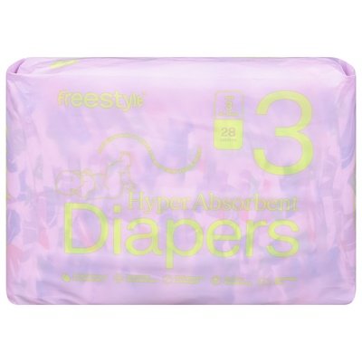 Freestyle Diapers Baby Size 3 6/28 Ct [UNFI #17367]