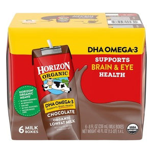 Horizon Low Fat 1% Dha Omega3 Chocolate 3/6/8 Oz [UNFI #37893]