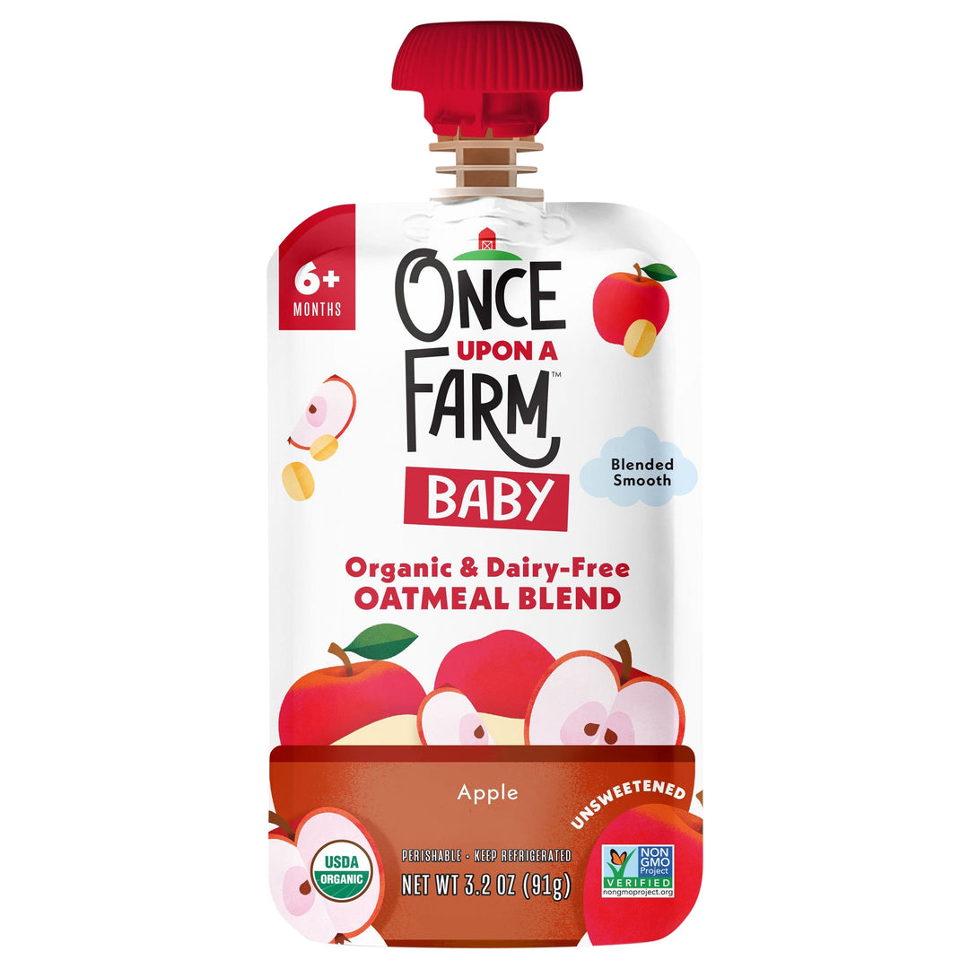 Once Upon A Farm Baby Food Oatmeal Blend Apple Og2 8/3.2 OZ [UNFI #37355]