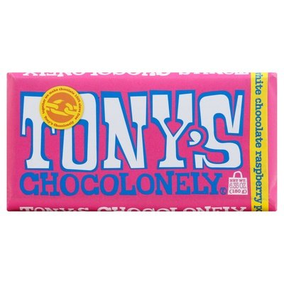 Tonys Chocolonely White Choc Rspbry Poping Cndy 15/6.35 Oz [UNFI #31212]
