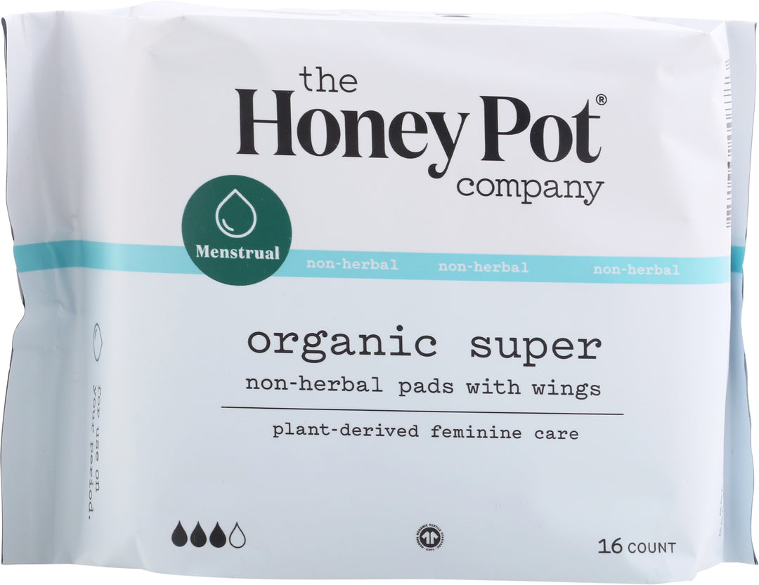 The Honey Pot Super Menstrual Pads 16 Ct [UNFI #44108] T