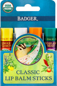 Badger Classic Gold Lip Balm 4 Pk [UNFI #45645] T