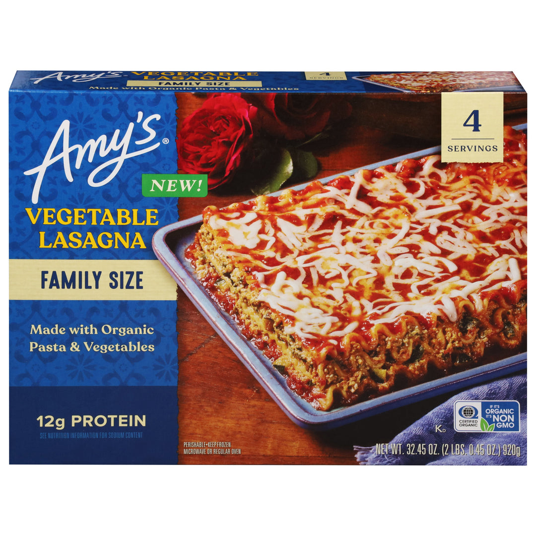 AmyS Family Size Vegetable Lasagna Og3 8/32.45 OZ [UNFI #69592]