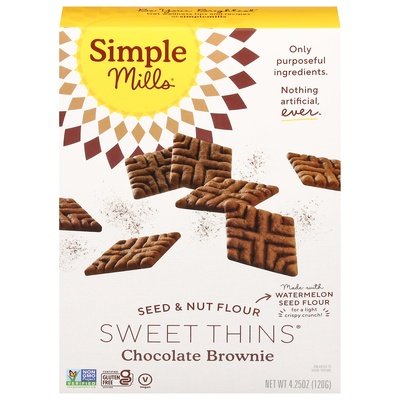 Simple Mills Chocolate Brownie Sweet Thins 6/4.25 Oz [UNFI #10548]