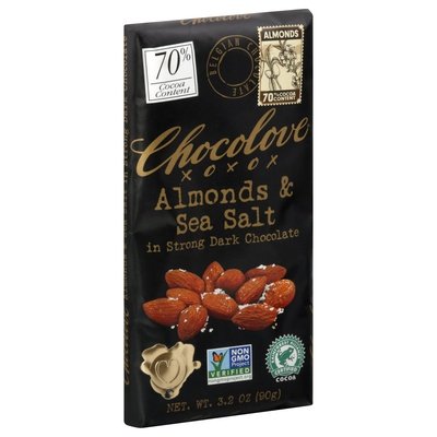 Chocolove Almond Ssalt,Strong Dk Choc 70% 12/3.2 Oz [UNFI #06834]