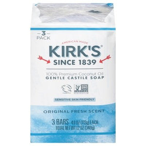 Kirks Original Fresh Scent 3 Pack 1/3/4 Oz [UNFI #44495] T