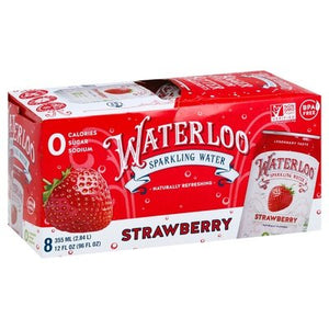 Waterloo Strawberry Sparkling Water 3/8/12 Oz [UNFI #59926] T