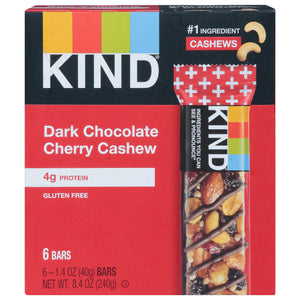 Kind Dark Chocolate Cherry Cashew Bar 6/6/1.4 OZ [UNFI #25456]