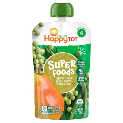 Happy Tot Green Beans Pears & Peas 16/4.22 Oz [UNFI #64983]