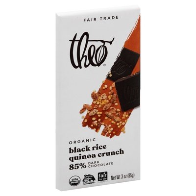 Theo Chocolate Blk Rce Qnoa Crnch 85% Dk Choc 12/3 Oz [UNFI #29053]