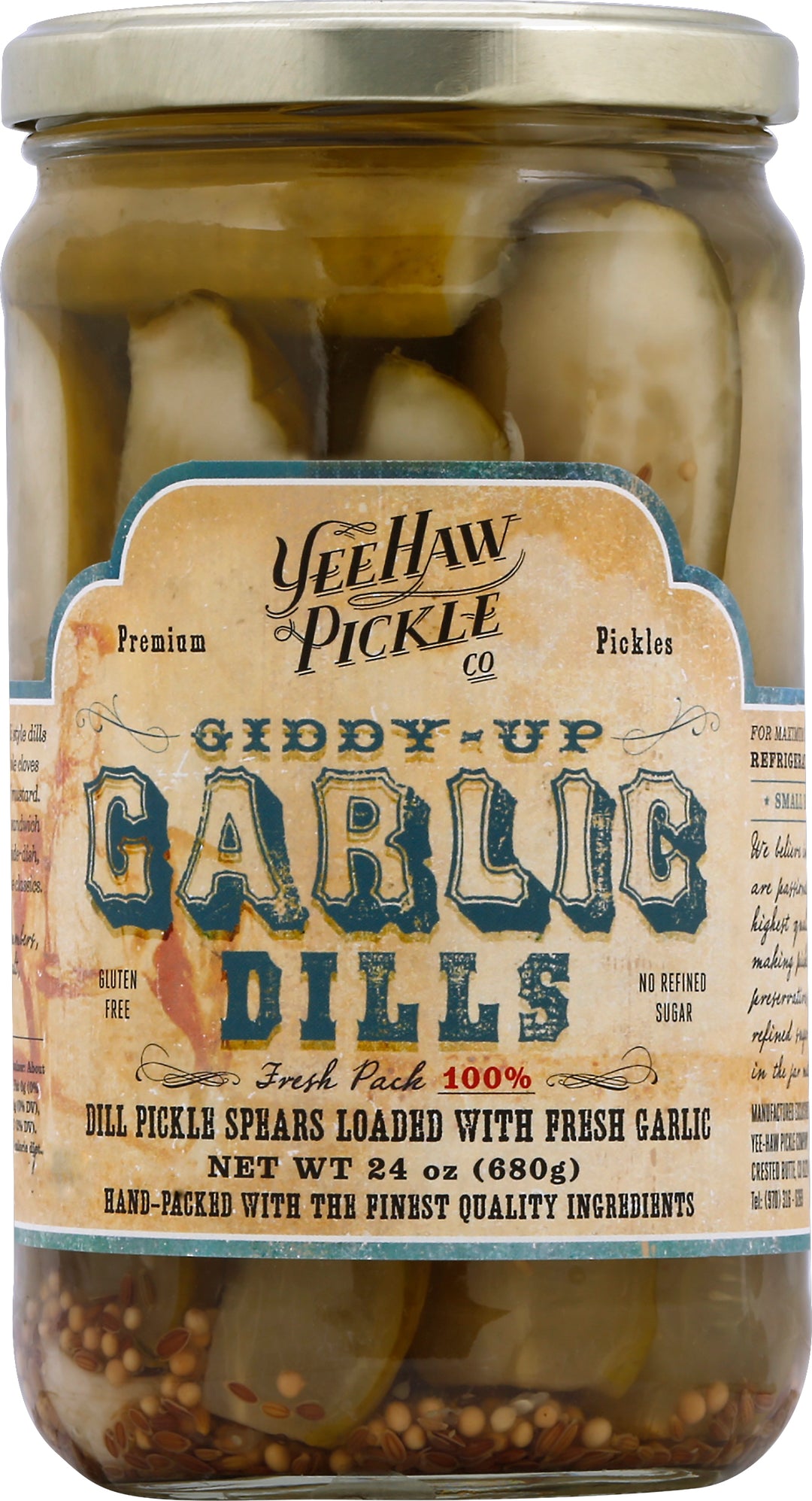Yee-Haw Pickle Company Dills Giddy Up Garlic 6/24 Oz [UNFI #54231]