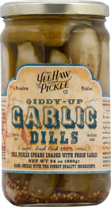 Yee-Haw Pickle Company Dills Giddy Up Garlic 6/24 Oz [UNFI #54231]