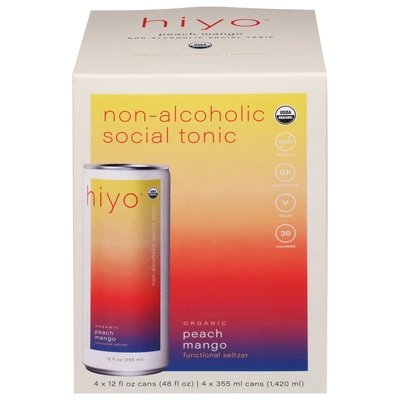 Hiyo Peach Mango Seltzer 4 Pk 6/4/12 Oz [UNFI #46470] T