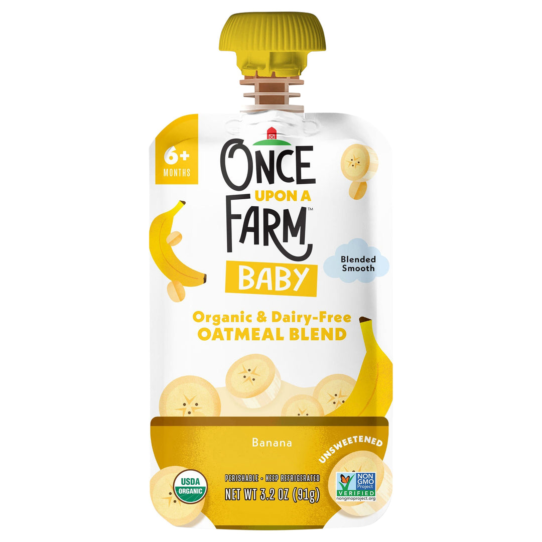 Once Upon A Farm Baby Food Oatmeal Blend Banana Og2 8/3.2 OZ [UNFI #37347]