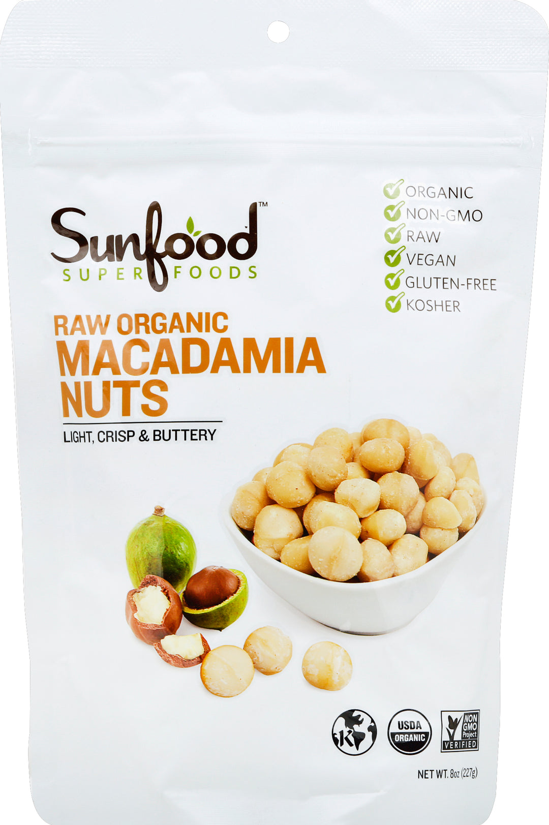 Sunfood Raw Macadamia Nuts 8 Oz [UNFI #31030]