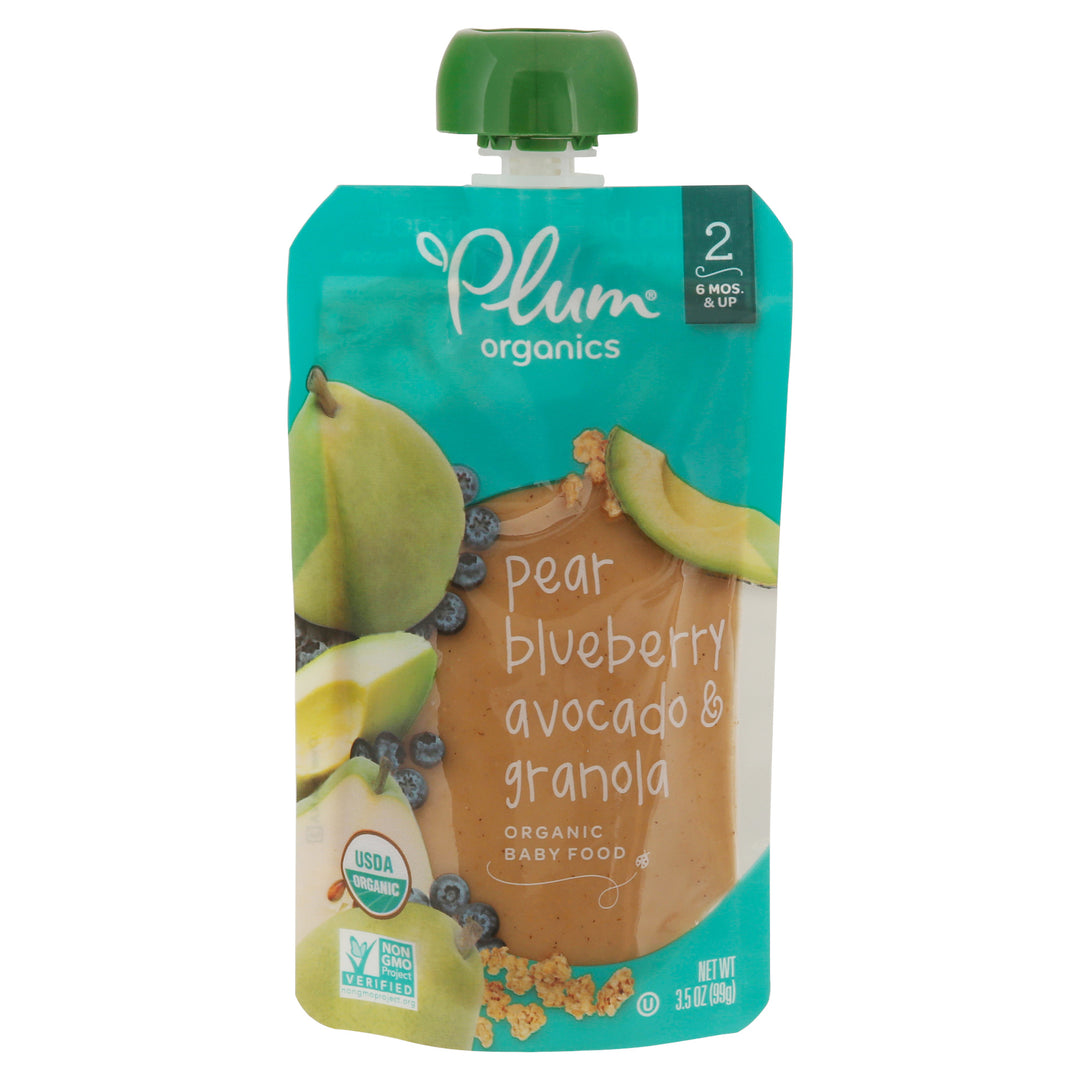 Plum Organics Pear,Blueberry,Avocado,Granola 12/3.5 Oz [UNFI #27370]