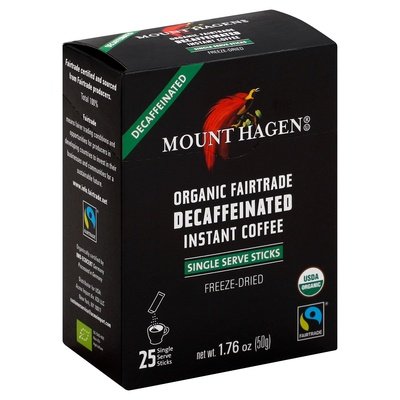 Mount Hagen Instant Coffee Decaf 25 Pack 8/1.76 Oz [UNFI #67646]