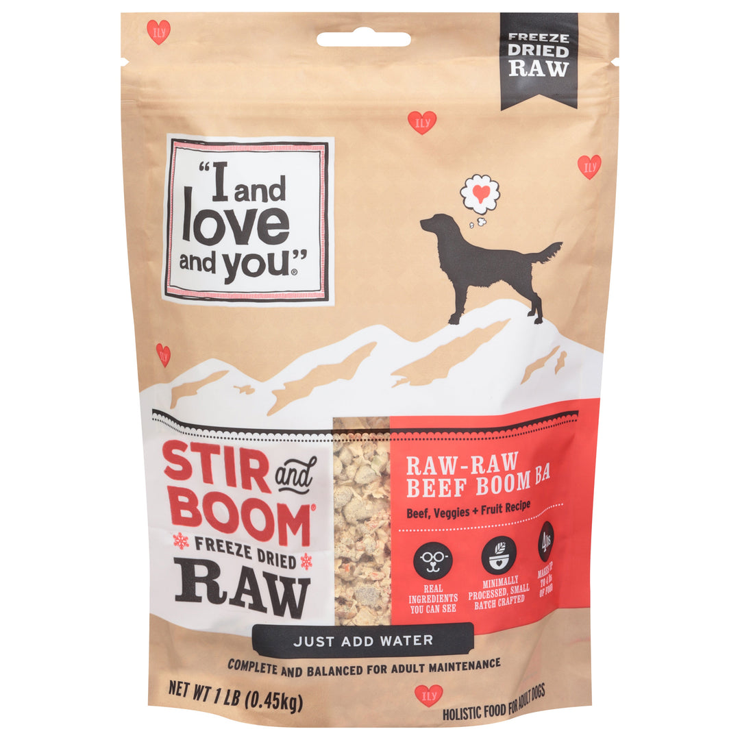 I And Love And You Dog Food Raw Raw Beef Boom 6/1 LB [UNFI #39306] T