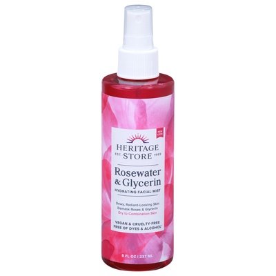 Heritage Store Inc. Rosewater & Glycerin W/Atomizer 8 Oz [UNFI #44953] T