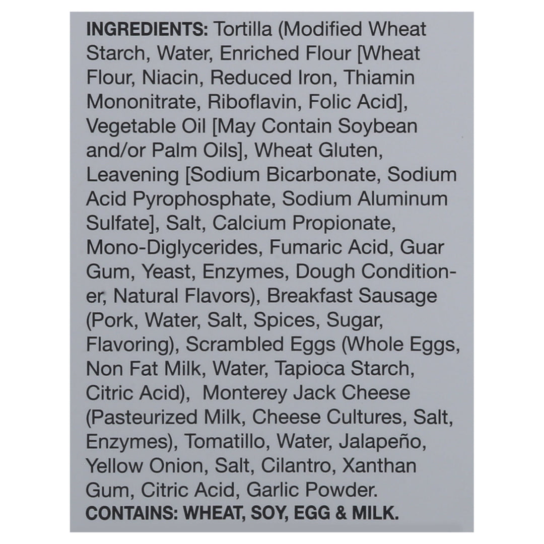 Real Good Foods Sausage Egg & Cheese Burrito 6/13.5 Oz [UNFI #02986]